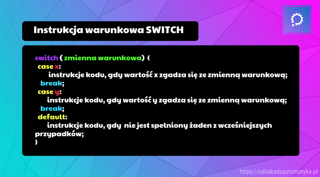 Instrukcja warunkowa switch